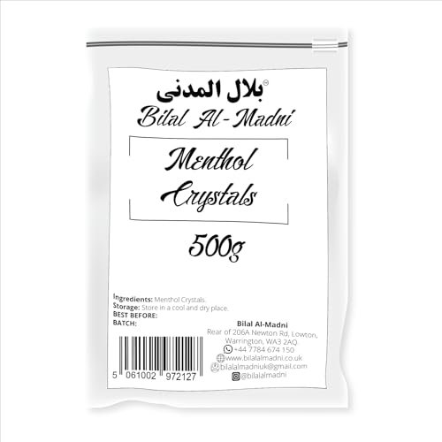 Bilal Al - Madni | Natural Menthol Crystals | Premium Quality | Aromatherapy | Soothing & Refreshing (1kg (2x500g Pack))