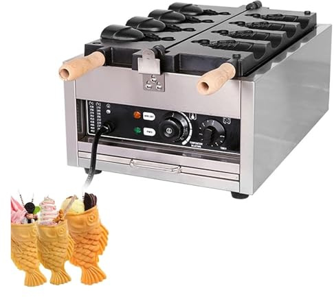 Marmellata gelati per cialde non a bastoncino per il rivestimento commerciale Taiyaki Fish Waffle Iron Electric Machine Stainless Steel Waffle Maker