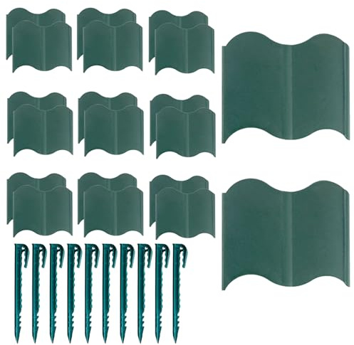 Borde para Parterres de Flores | 20 Piezas Borde para Jardín,Barra Divisoria Extraíble Flexible Decorativa para Césped Parterre Acceso Patio