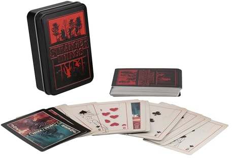 Set regalo di carte da gioco Stranger Things, scatola di latta da collezione, merchandising ufficiale Stranger Things Paladone