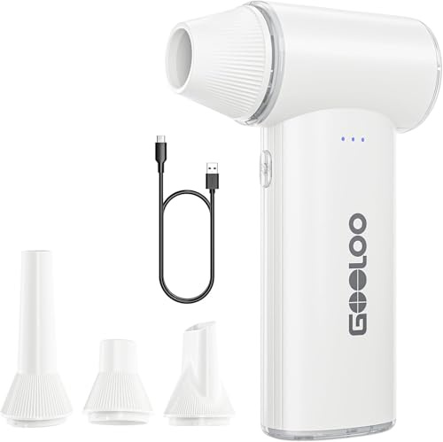 GOOLOO F3 Soufflette à Air Comprimé Électrique,Souffleur PC 150 000 tr/min | 3 Vitesses Réglables, Charge Rapide, Dépoussiéreur Haute Puissance pour PC, Voiture, Maison, Extérieur