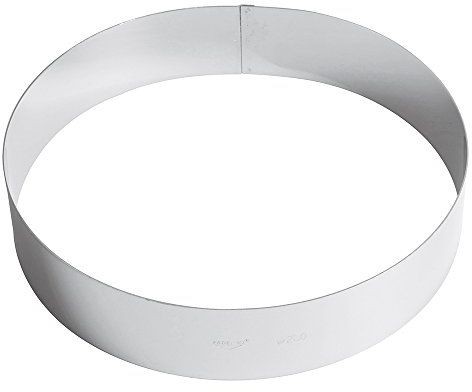 Paderno 47534 Tortenring, Tortenform, für Backen, Gebäck, Moussekuchen Edelstahl, Spülmaschinenfest, Diametro 28 cm