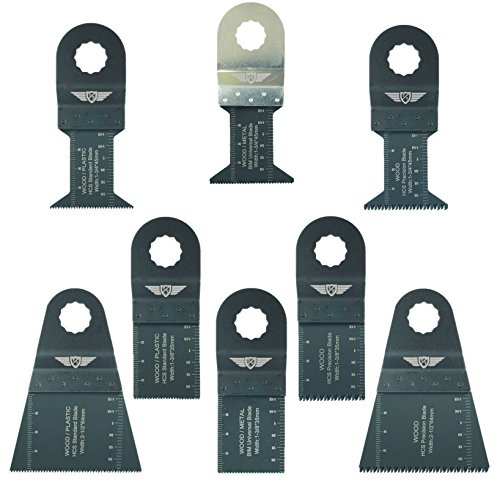 8 x TopsTools WXK8 Mix Blades Compatible with Worx Sonicrafter, Worx 250W, Erbauer Multitool Multi Tool Accessories