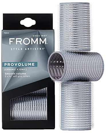 Fromm ProVolume 1.5 Self-Grip Ceramic Ionic Thermal Hair Rollers, 3 Count, Salon Quality Hair Curlers for Shorter or Medium Length Hair, Bangs and Tighter Curls