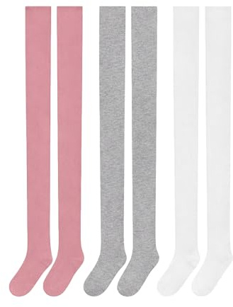 Basic Treasure – Lot de 3 collants fille 70% coton OEKO-TEX, taille 134-140