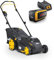 Mowox® EM 3840 PX-Li Lithium-Ion Akku-Rasenmäher mit Kunststoffgehäuse, Schnittbreite 38cm, kantennahes Mähen, 40L Fangsack mit Füllstandsanzeige, zentrale Höhenverstellung, XL-Räder, TÜV/GS
