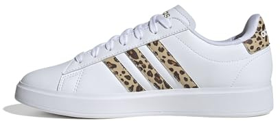 adidas Mujer Grand Court 2.0 Shoes, Cloud White/Magic Beige/Matte Gold, 39 1/3 EU