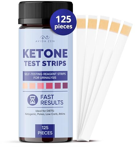 Ketone Test Strips (125 Strips) - Keto Strips - Ketosis Test Strips for Urine -Accurately Detect and Measure Your State of Ketosis in Seconds-Easy to Use