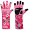 WESTWOOD FOX Leather Gardening Gloves Long Forearm Protection Sleeves Thorn Proof Work Gloves Rose Pruning Garden Safety Breathable Durable Thick Palm Gauntlet Gift for Men and Women (Pink, XL)