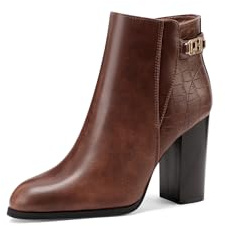 QUEEN HELENA Bottines à talons hauts décontractées pour femme X31-121, cuir, 38 EU