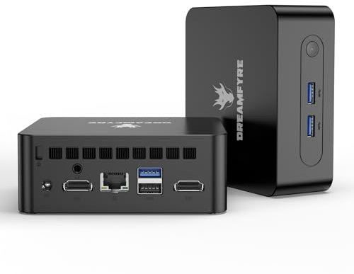 DREAMFYRE Mini PC N100 16GB RAM 512GB SSD (up to 3.4GHz), Mini Computer 4K Dual Display, Mini Ordinateur de Bureau Wi 11 Pro, Micro PC WiFi 5/BT4.2/USB3.2/HDMI/Gigabit Ethernet/VESA for Education