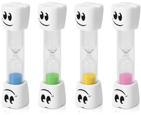 4 Pcs 2 Minute Toothbrush Sand Timer For Kids,Teeth,Smiley Hourglass Sand Timers,for Brushing Tooth,Brush Children's Sandglass,Material for Children Brushing,Cute for Classroom Home Bathroom Daily Use