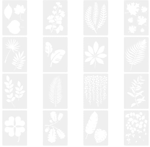TONGIHS 16 stencil a forma di foglia, Modello di Pitturas Foglie Pittura, Stencils Per Pittura, per decorazioni su tessuti, ornamenti per porte, opere d'arte dipinte, decorazioni murali