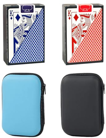 Helweet Carte da Poker, Carte da Gioco, con Custodia carte da Gioco, Borsa Portaoggetti per Giochi