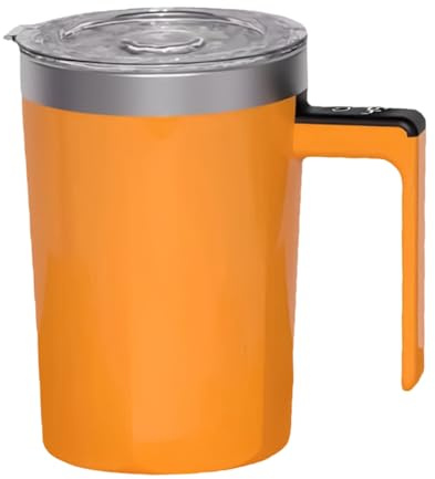 Tasse à café auto-mélangeuse – Bouteille de mélange rechargeable en acier inoxydable de 400 ml avec affichage de la température – Tasse à mélange magnétique automatique – Étanche – Boisson électrique