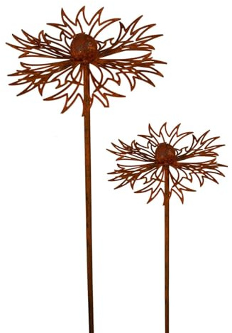 Set di 3 connettori da giardino, in metallo, decorazione da giardino, in acciaio corten, decorazione da giardino, vintage, fiore di papavero, decorazione da giardino, griglia, spina per aiuole, spina