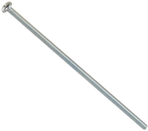 Small Parts Steel Pan Head Machine Screw, Zinc Plated, Meets ASME B18.6.3, #2 Phillips Drive, #8-32 Thread Size, 5 Length, Fully Threaded, Imported (Pack of 10)