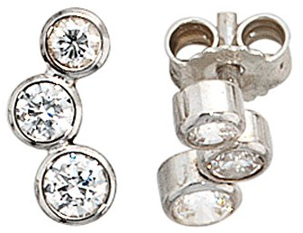 Jobo Damen-Ohrstecker aus 925 Sterling Silber mit Zirkonia
