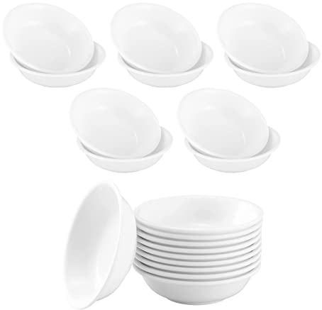 WideSmart Bols à Tapas et Sauces, Sauce de Soja Soucoupe Bol Mini Trempage Bols,Mini Soucoupe Plongée Sauces Barbecue Cuisson Assaisonnement Desserts Plat de Service Bol (20pcs*7.5cm)