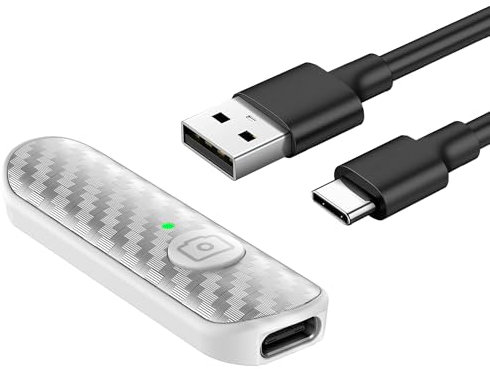 ATUMTEK Disparador Remoto Bluetooth, Diseño de Fibra de Carbono, Control Remoto Recargable para Cámaras de Smartphones iOS y Android, Compacto y Portátil, con Carga Tipo-C, Alcance de 10m