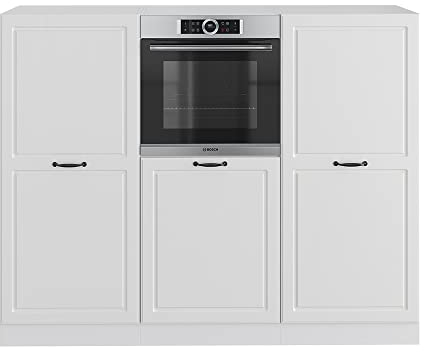 Vicco Küchenblock R-Line, Weiß Landhaus/Weiß, 180 cm ohne Arbeitsplatte
