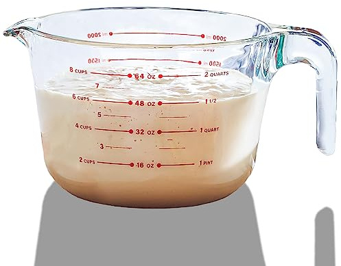 8 Cup Large Glass Measuring Cup - Kitchen Mixing Bowl Liquid Measure Cups Glass Tupperware Bakeware Set, Punch Bowl, Batter Bowl.