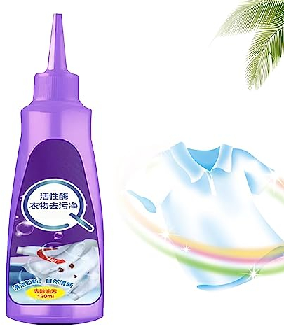 Aktiver Enzym-Wäschefleckentferner, Tiefenreinigung Waschmittel für alle Textilien, Wäschespülung Geruchsentferner, Vielzweckreiniger Für Kleidung, Fleckenentferner Geruchsentferner 120ml