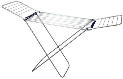 Super Mundo - Tendedero Plegable Aluminio con alas, tendedero Extensible, tenderetes de Ropa Plegables, 20 Metros de tendido(Aluminio)