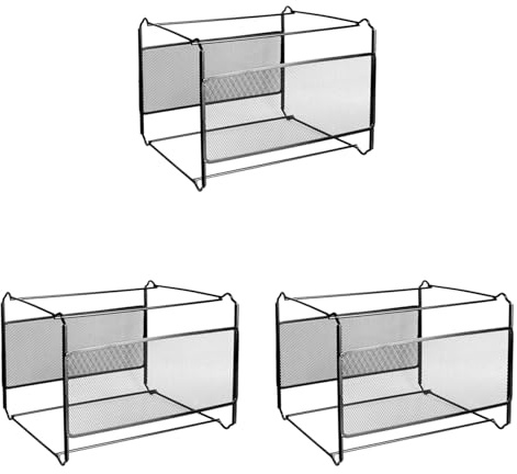 TsoLay 3X A4 metal archivo organizador caja colgante archivo carpeta caja escritorio almacenamiento titular estante almacenamiento para oficina casa