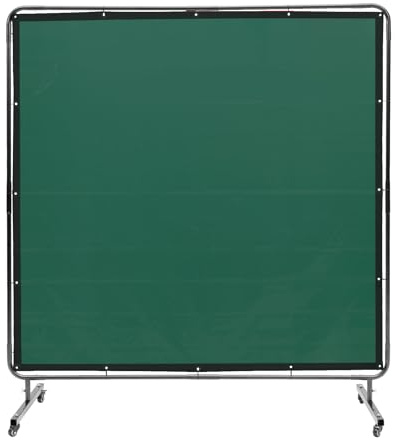 VEVOR Rideau de Soudage avec Cadre, 1,8x1,8 m Écran de Protection pour Soudure en Vinyle Ignifuge sur 4 Roues Pivotantes 2 Verrouillables, Rideau Mobile Professionnel pour Atelier, Industrie, Vert