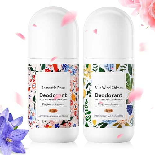 Deoroller Gegen Schwitzen, Deo Roll-on, Intensiver Deoroller, Deo für Kinder Teens Damen Herren, Mini-Deodorants, Antitranspirant Roll On, Vegane Natürliche Inhaltsstoffe & Aluminiumsalzfrei (2x50 ml)