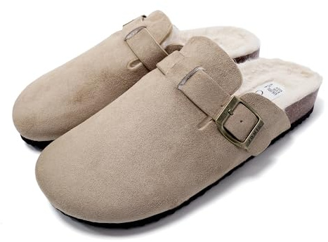 JOMIX Zapatillas Casa Mujer Invierno con Peluche Zuecos Mujer con Plantilla Ortopédica