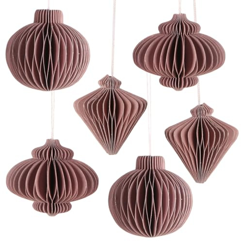 Weihnachtsbaumanhänger Honeycomb, 6 Stück: Anhänger Papier, Weihnachtskugeln, Party Deko Weihnachten & Advent, Weihnachtsanhänger Geschenk Klein, Weihnachtsbaum & Zweige, Geschenkanhänger Rosa, 4 cm