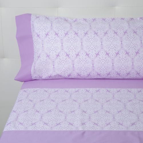 10XDIEZ Juego de sábanas Aitana Lila (Lila - Cama de 90cm)