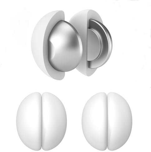 Duschvorhang Gewichte, robuste magnetische Gewichte an der Unterseite mit rostfreier Silikonbeschichtung, verhindern, dass der Vorhang im Wind weht, geeignet für Flaggen, Vorhänge (3 Paare, weiß)