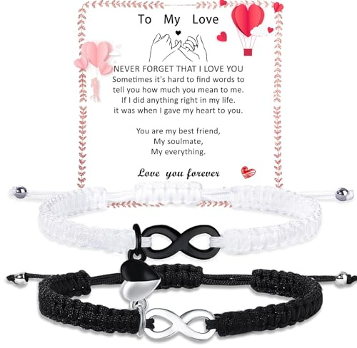 2 PCS Matching Couple Magnetic Inifinity Bracelet Love Gifts for Men Women
