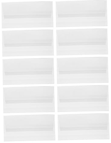 FUNNETOYU 10 Piezas Soporte Acrílico para Placa Nombre Escritorio Base Estable Anticaída Doble Cara para Señalización Bodas Oficinas y Tiendas