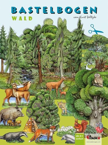 Bosque DIY Arco Árboles y animales para cortar y manualidades de papel: juego de manualidades Animales del bosque, árboles de hoja caduca y coníferas para niños en la escuela primaria