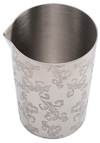 OVAQUIXI Rostfritt Stål Cocktailblandningsglas, 304 Graverat Bartending-blandningsglas med Värmebevarande och Bekvämt Grepp, 8,6 Oz Professionellt Barblandningsglas för Hemmabarfest