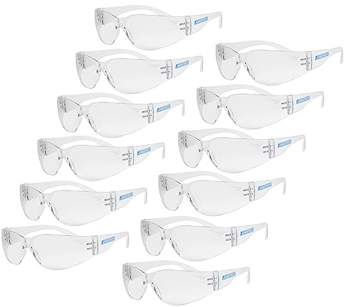 JORESTECH Safety Glasses, ANSI Z87+ Compliant, Impact-Resistant Polycarbonate Lenses, UV Protection, Anti-Scratch Coating, 12-Pack