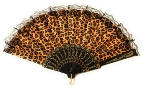 Caprilite Classic Leopard Print Fan Chinese Folding Hand Held Dancing Prom Party Fans Gift