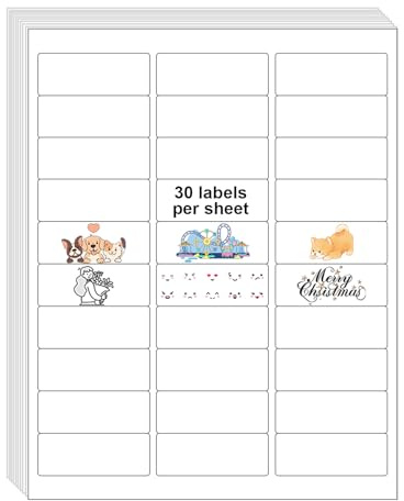 InpourPack 30 UP 15000 Stickers 500 Sheets 1 x 2-5/8 Shipping Return Address Labels for Laser Inkjet Printer, White Blank Mailing Labels