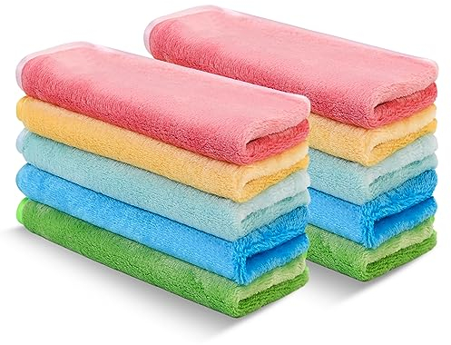 PHOGARY 10 Stück Mikrofaser Abschminktücher Waschbar, Bebe Abschminktücher Mikrofaser Hypoallergene Microfaser Reinigungstücher für das Gesicht Makeup Entferner Tuch 40 x 20 cm