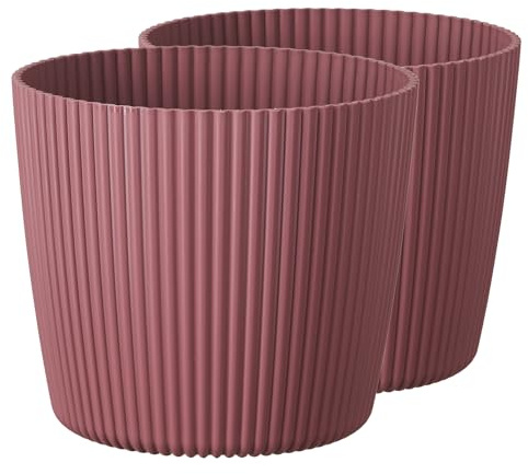 Tymar Vaso per Piante, Fioriera, Confezione da 2, Forma Rotonda((2pack) Marsala, ø 40 cm)