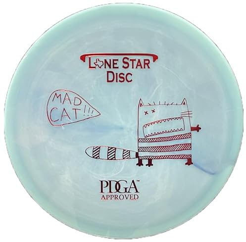 Lone Star Disc Alpha Mad Cat, überstabiler Discgolf-Fairway-Driver, Künstlerstempel ab 170 g, langlebiger und glatter Premium-Kunststoff, ideal für Vorhand- und Rückhandaufnahmen, Farben können