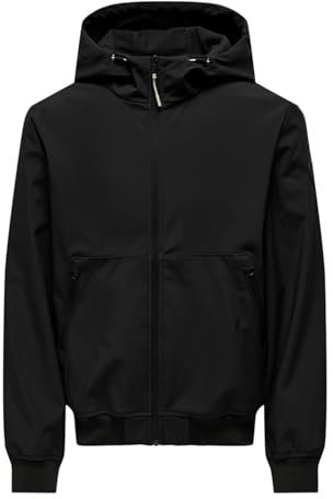 ONLY & SONS Herren ONSBOWIE Softshell Bomber OTW Softshelljacke, Black, L