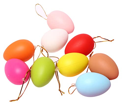 TOPBATHY 24St Ostereier basteln Ostern hängende Tags Osterkorb Stuffers Ei zum selber basteln Ostern hängende Eier gefälschtes Osterei Graffiti-Spielzeug mit Seil gemalt Bastelmaterial Kind