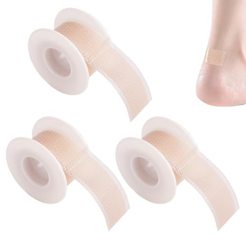 ROSYLEVE Blasenpflaster Zehen,3 Rollen Tape für Füße Wasserdichte, Selbstklebende, Verschleißfeste Aufkleber zur Vermeidung von Schaumbildung und als Kratzschutz (2cm x 100cm)