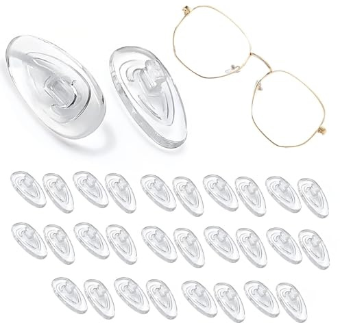 LYQNIHOB 15 Paires Coussinets De Nez à Lunettes En Silicone, AntidéRapants Nose, Pads Lunettes à Visser, Plaquettes De Nez AdhéSives Pour Lunettes Lunettes Lunettes De Lunettes Coussin Accessoires