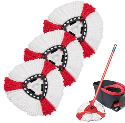 Frogetu Set di 3 Testine di Ricambio del Mocio Compatibili,Ricariche Per Mocio In Microfibra Compatibili,Per Vileda Mocio Rotante,con Vileda Turbo 2 in 1 Mop
